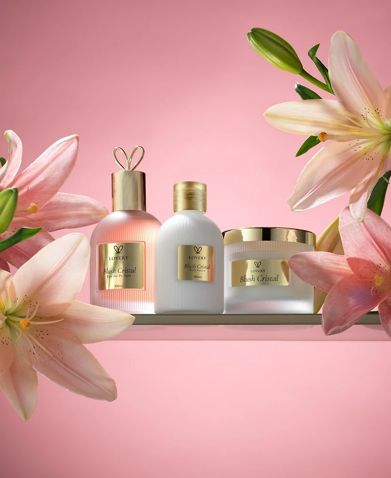Lovery 4 Piece Limited Edition Blush Cristal Eau de Parfum Beauty Body Care Fragrance Gift Set