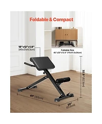 Vevor Roman Chair Back Extension Hyperextension Bench Adjustable Foldable Home Gym