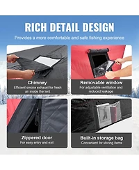 Vevor 4-6 Person Ourdoor Portable Ice Shelter Pop-Up Ice Fishing Shanty Tent