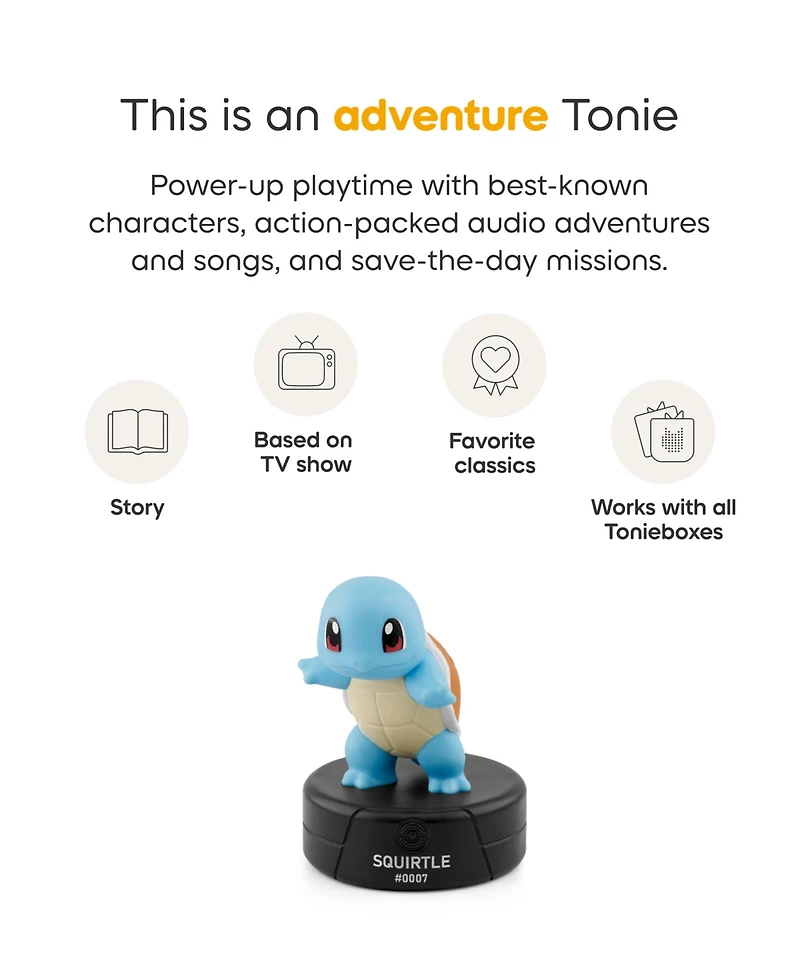Tonies Pokemon Squirtle Audio Figurine, Ages 5+