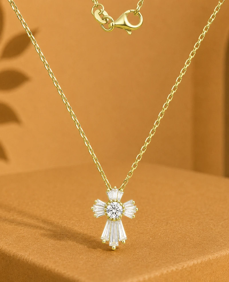 Macy's 14k Gold-Plated Mini Crystal Charm Necklace