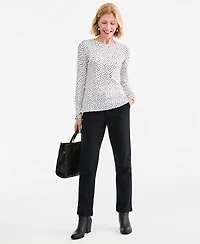 Style & Co Women's Printed Fine Gauge Crewneck Sweater, Macy's Exclusive