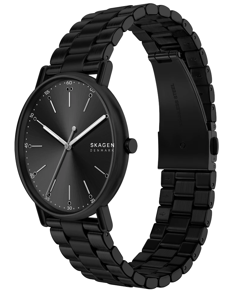 Skagen Men's Signatur Quartz Three-Hand Black Stainless Steel Watch 40mm