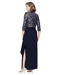Alex Evening Women's Long Matte Jersey Empire Waist Dress