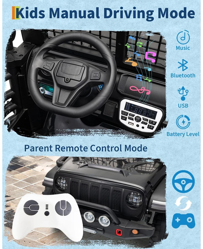 homfan 2-Seat Ride-On Car with Remote Control