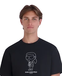 Karl Lagerfeld Paris Men's Outlined Crewneck T-Shirt