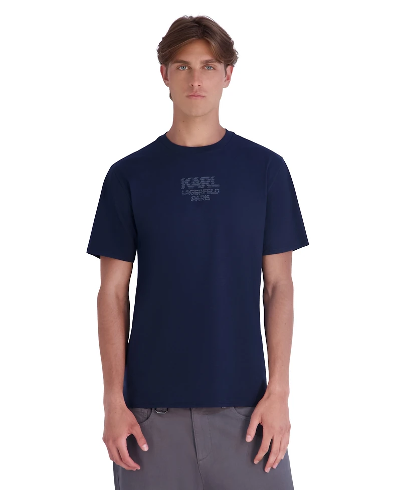 Karl Lagerfeld Paris Men's Tetrix Textured Logo T-Shirt