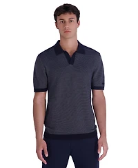 Karl Lagerfeld Paris Men's Johnny Collar Textured Polo Sweater