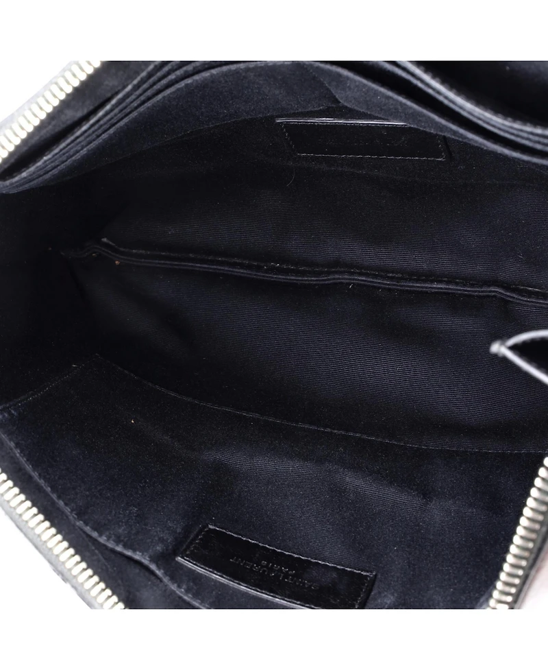Pre-Owned Saint Laurent Medium Classic Monogram Wristlet Pouch Leather