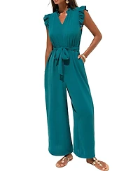 Cupshe Women's Work of Art Sleeveless V-Neck Wide-Leg Jumpsuit