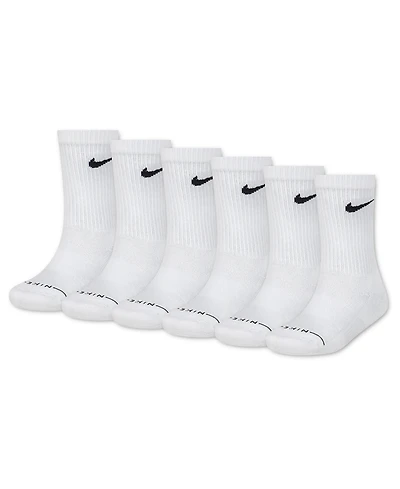 Nike Boys' and Girls' 4-7 Dri-fit Elevated Crew Socks, 6-Pack