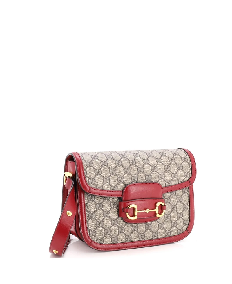 Pre-Owned Gucci Small Horsebit 1955 Shoulder Bag Gg Coated Canvas with Leather