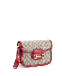 Pre-Owned Gucci Small Horsebit 1955 Shoulder Bag Gg Coated Canvas with Leather