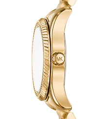 Michael Michael Kors Women's Lexington Three-Hand Gold-Tone Stainless Steel Watch 33mm