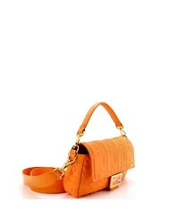 Pre-Owned Fendi Medium Baguette Nm Bag Zucca Embossed Leather