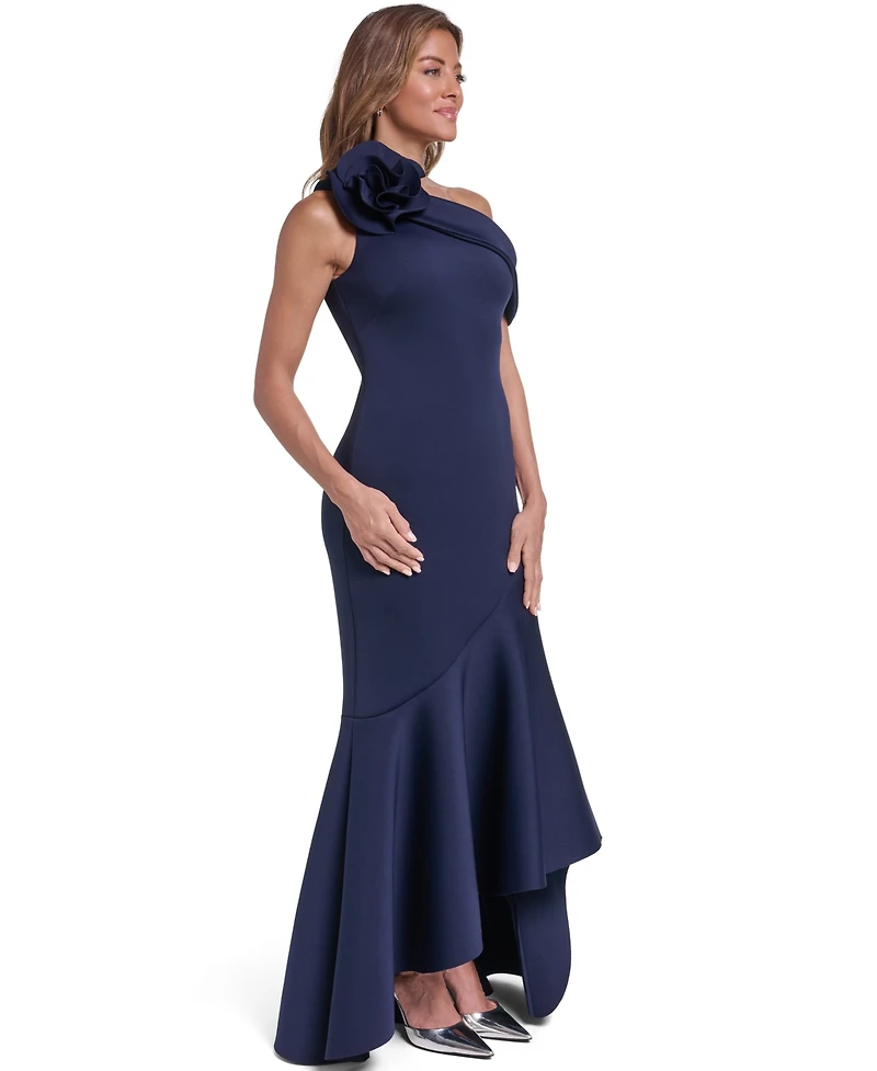 Eliza J Women's One-Shoulder Ruffle Gown Dress
