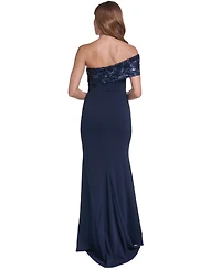 Eliza J Women's Off-the-Shoulder Side-Tuck Long Dress