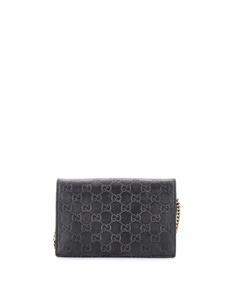 Pre-Owned Gucci Signature Wallet on Chain Guccissima Leather