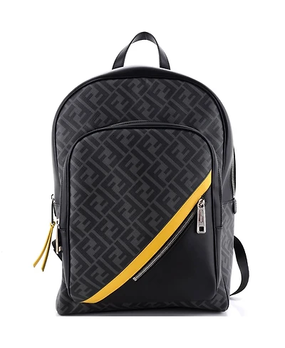 Pre-Owned Fendi Large Front Pocket Backpack Zucca Coated Canvas and Leather