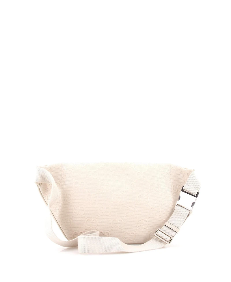 Pre-Owned Gucci Front Pocket Belt Bag Gg Embossed Perforated Leather