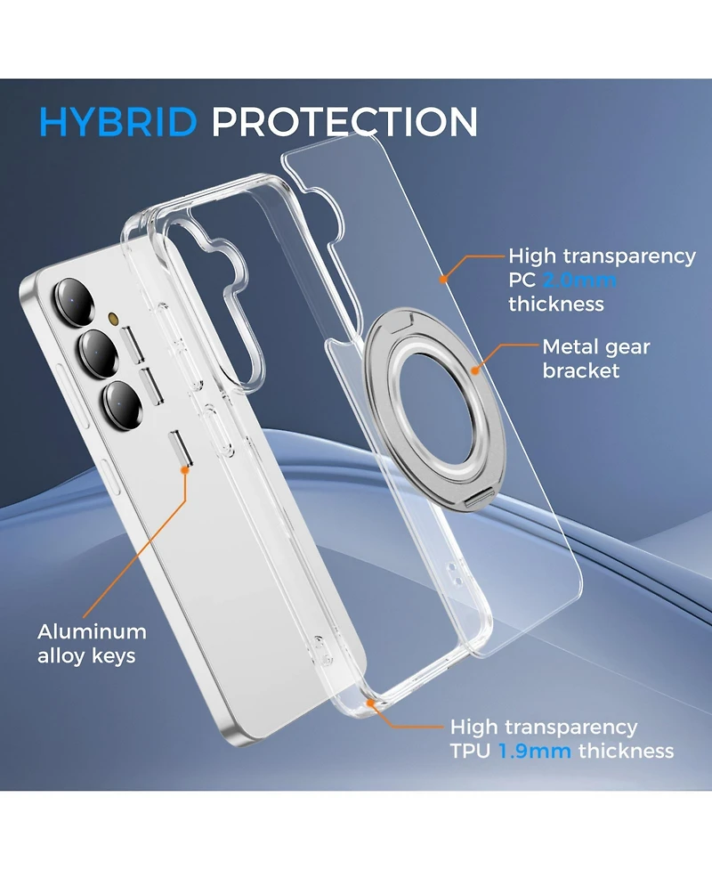 Alpha Digital Samsung Galaxy S25 Plus Magnetic Ring Stand Shockproof Case, Compatible with Samsung Galaxy S25 Plus