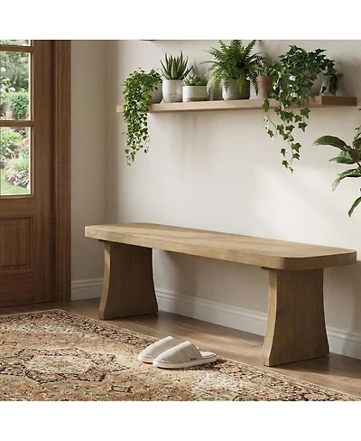 Streamdale Furniture 62.9'' Solid Wood Indoor Dining Bench, Seats 3