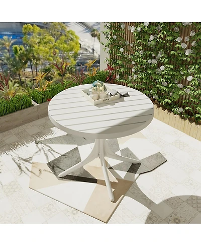 Streamdale Furniture Summer 36-Inch Modern Round Indoor/Outdoor Plastic Dining Table