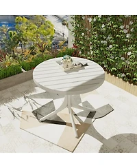 Streamdale Furniture Summer 36-Inch Modern Round Indoor/Outdoor Plastic Dining Table