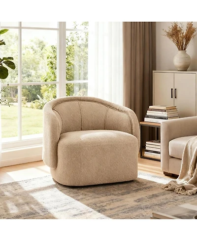 Streamdale Furniture Amanda Accent Chair Curved Boucle