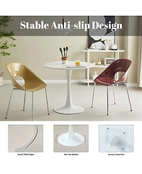 Streamdale Furniture 31.5" Modern Round Mdf Dining Table with Matte Iron Base