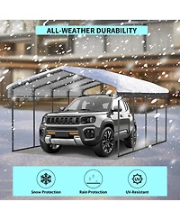 Streamdale Furniture 12x20 Feet Heavy-Duty Galvanized Steel Metal Carport Garage Shelter