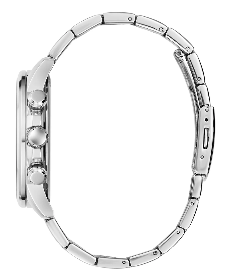 Guess Men's Quartz Silver-Tone Stainless Steel Watch 44mm