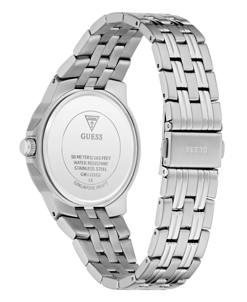 Guess Men's Quartz Silver-Tone Stainless Steel Watch 39mm