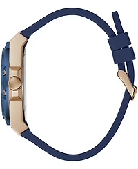Guess Men's Quartz Blue Silicone Strap Watch 44mm