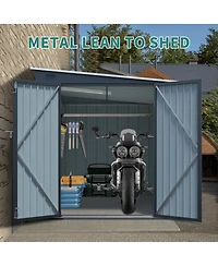 Streamdale Furniture 6x8 Feet Galvanized Steel Outdoor Storage Shed With Lockable Double Doors