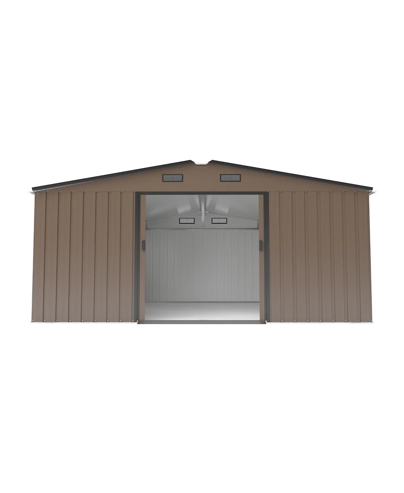Streamdale Furniture 10x12Feet Steel Storage Shed With Two Windows