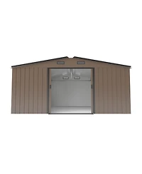 Streamdale Furniture 10x12Feet Steel Storage Shed With Two Windows