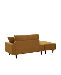 Streamdale Furniture Boucle Indoor Chaise Lounge Chair with Ottoman and 2 Throw Pillows