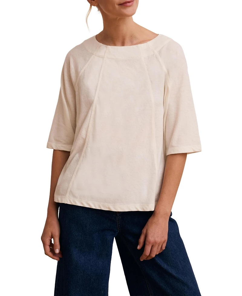 Celtic & Co. Women's Linen Blend Short Sleeve Swing Top