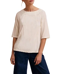 Celtic & Co. Women's Linen Blend Short Sleeve Swing Top