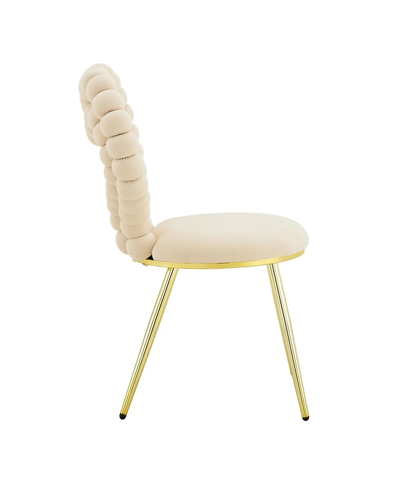 Streamdale Furniture Heart Bubble Tufted Velvet Accent Chair with Metal Frame