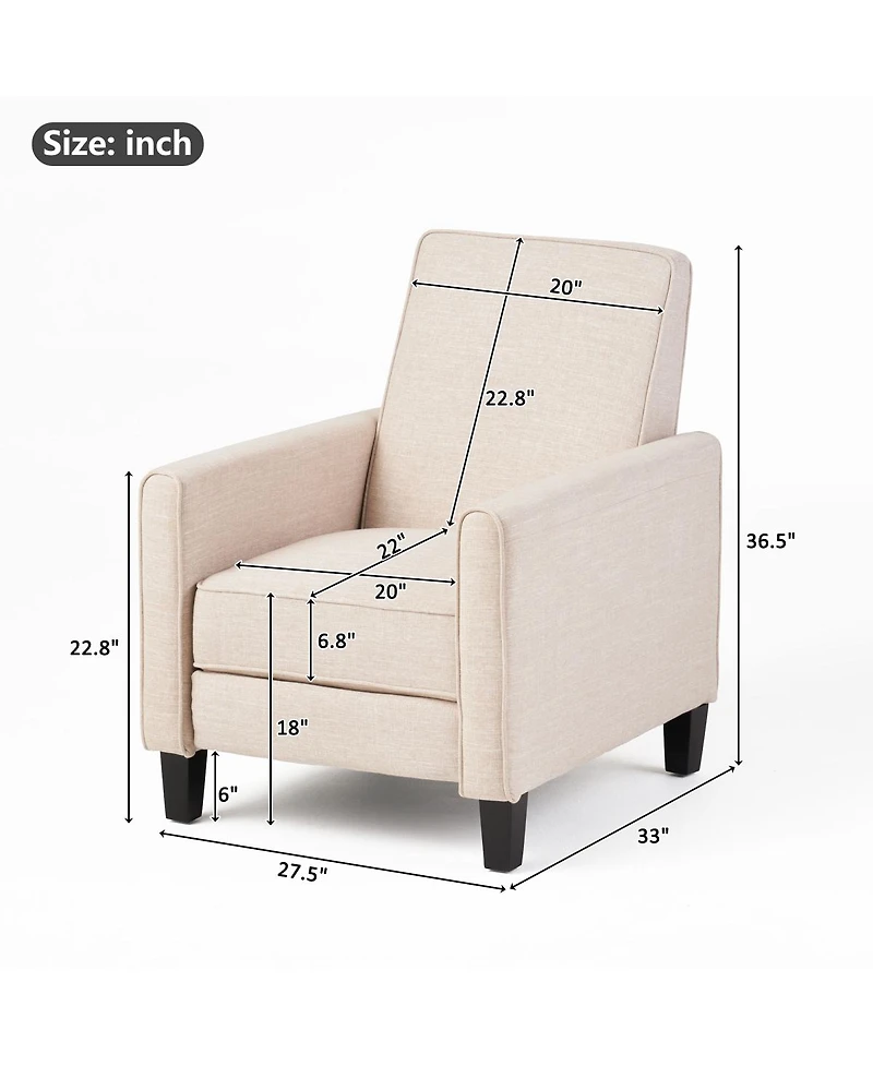 Streamdale Furniture Push Back Recliner with Beech Legs