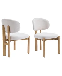 Boyel Living 2-Piece Dining Chairs, Fabric and Solid Wood Frame, Ergonomic Upholstered Kitchen Chairs