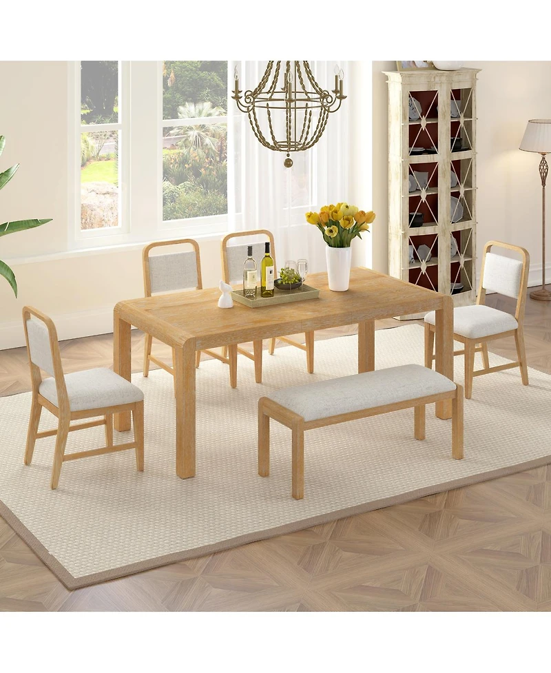 Streamdale Furniture Extendable Dining Set with 4 Chairs and Bench