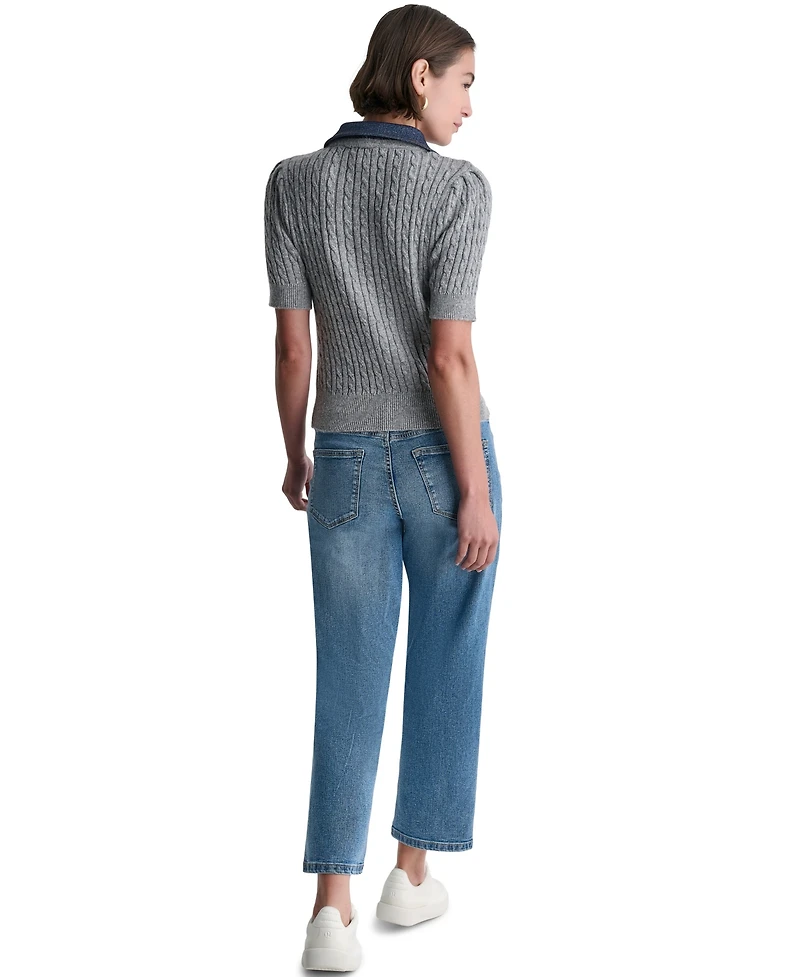Bcbg Women's Short-Sleeve Cable-Knit Cardigan
