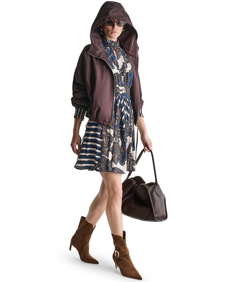 Bcbg Women's Zip-Front Drawcord Hoodie Jacket