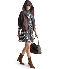Bcbg Women's Zip-Front Drawcord Hoodie Jacket