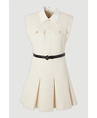 Karen Millen Women's Tweed Sleeveless Mini Dress