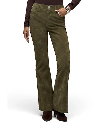 Hudson Jeans Women's Dani Mid-Rise Faux Suede Flare Pants