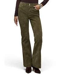 Hudson Jeans Women's Dani Mid-Rise Faux Suede Flare Pants